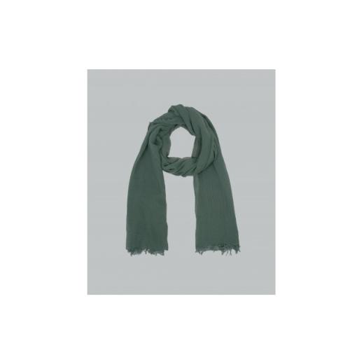 ふるさと納税 小物 ストール・マフラー 岐阜県 笠松町 オーガニックコットン知多木綿ストール ログウッドエンジュ深緑 1695137