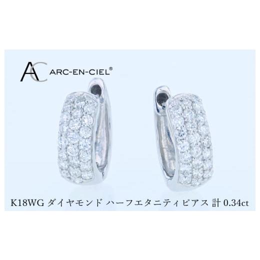 ふるさと納税 アクセサリー ピアス 大阪府 泉佐野市 アルカンシェル WGダイヤフープピアス(計 0.34ct)