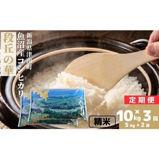 ふるさと納税 米 コシヒカリ 新潟県 津南町 3ヶ月定期便 令和7年産 魚沼産コシヒカリ 段丘の華 10kg (5kg×2袋) | 新潟産こしひかり 新潟県産コシヒカリ 魚…