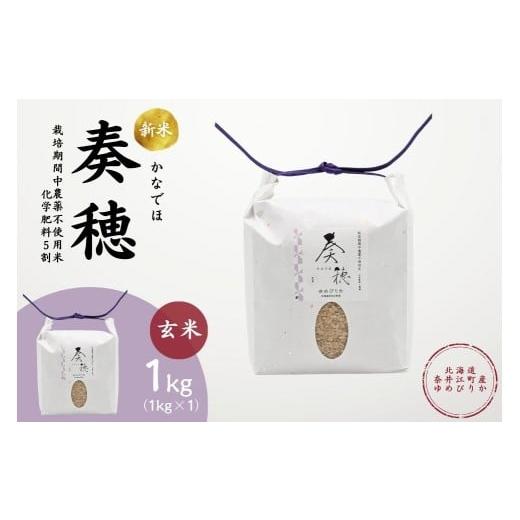 ふるさと納税 玄米 北海道 奈井江町 北海道奈井江産ゆめぴりか『奏穂(かなでほ)』 1kg 栽培期間中農薬不使用米(化学肥料5割減)