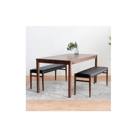 ふるさと納税 家具 テーブル 福岡県 大川市 DT01 BC01 3点 ダイニングセット ウォールナット オールマイティブラック テーブル ベンチ