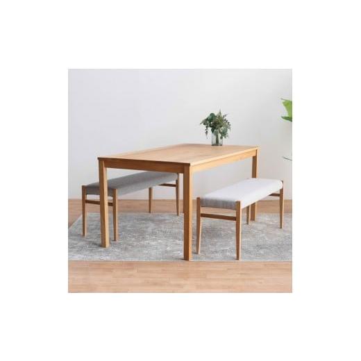 ふるさと納税 家具 テーブル 福岡県 大川市 DT01 BC01 3点 ダイニングセット オーク アネルカグレー テーブル ベンチ