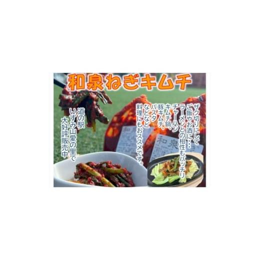 ふるさと納税 加工品等 キムチ 大阪府 和泉市 大阪府和泉市産の九条ネギを使用したネギキムチ(200g入×3袋)。道の駅オリジナルキムチです。 1695455