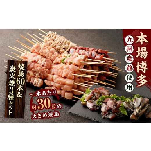 ふるさと納税 鶏肉 焼き鳥 福岡県 太宰府市 2026年2月発送 1串ずっしり30g 本場博多の九州産 焼鳥60本&炭火焼3種セット 焼鳥 焼き鳥 串 串焼き セット 詰め…