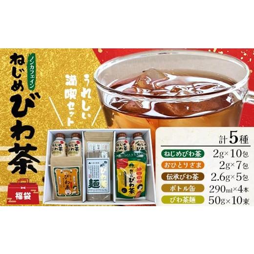 ふるさと納税 お茶類 鹿児島県 南大隅町 福袋 ねじめびわ茶うれしい満喫セット(5種)化粧箱入 TO-20-FB| ねじめ びわ茶 ボトル缶 国産 大容量 トルマリン石…