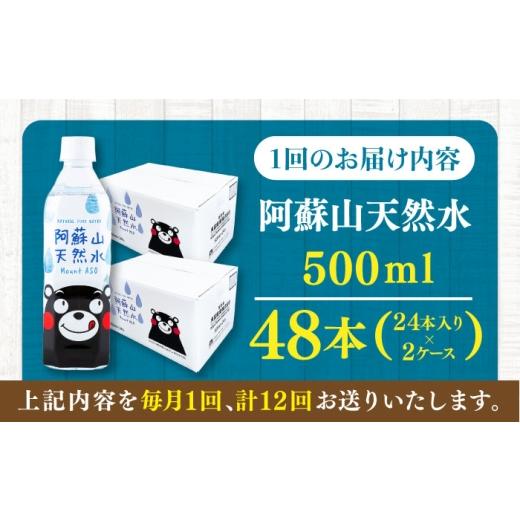 ふるさと納税 水・ミネラルウォーター 500mL〜999mL 熊本県 菊陽町  全12回定期便 阿蘇山天然水 500ml 計48本(24本×2ケース) ／ 天然水 ミネラルウォーター …の画像
