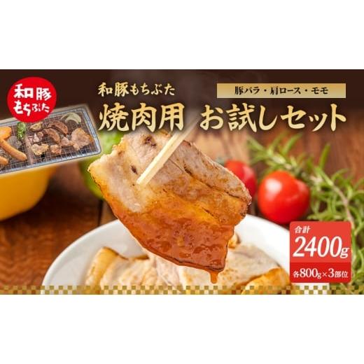 ふるさと納税 豚肉 バラ 宮城県 大河原町 和豚もちぶた お試しセット 焼肉用 2400g 800g×3部位 豚バラ 肩ロース モモ