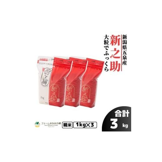 ふるさと納税 米 新潟県 五泉市 令和7年産 新之助 精米 3kg (1kg×3袋) 新潟県 五泉市 有限会社ファームみなみの郷