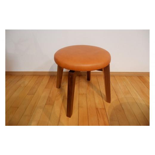 ふるさと納税 家具 香川県 高松市 回転スツール(脚部材:ウォールナット/座面:本革キャメル) 本革キャメル