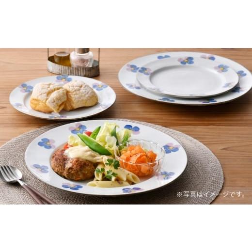 ふるさと納税 食器・グラス 皿 長崎県 波佐見町  波佐見焼 パンジー リムプレート M・L各2枚 計4枚セット QC80の画像