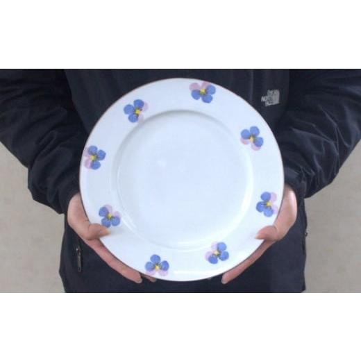 ふるさと納税 食器・グラス 皿 長崎県 波佐見町  波佐見焼 パンジー リムプレート M・L各2枚 計4枚セット QC80の画像