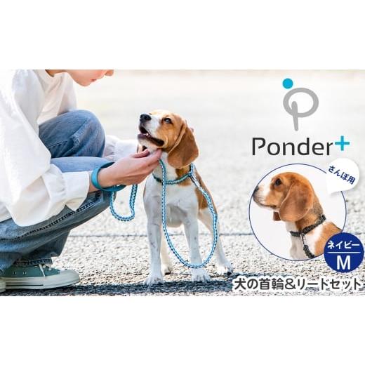 ふるさと納税 雑貨・日用品 大阪府 藤井寺市 No.462-02 犬の首輪&リードセット さんぽ用 ポンダープラス ネイビー M / ペット用品 犬用品 ペットグッズ 散歩…