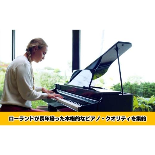 ふるさと納税 電化製品 静岡県 浜松市  Roland 電子コンパクトグランドピアノGP-3／黒色鏡面仕上げ 高低自在椅子付き 設置作業付き 配送不可：北海道／沖縄／…の画像
