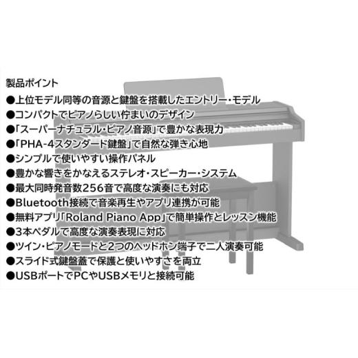 ふるさと納税 電化製品 静岡県 浜松市  Roland 電子ピアノRP107／ブラック 高さ固定椅子付き 設置作業付き 配送不可：北海道／沖縄／離島 静岡 浜松市 No.5360…の画像