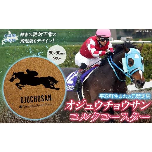 ふるさと納税 食器・グラス 北海道 平取町  オジュウチョウサン コルクコースター3枚入り ふるさと納税 人気 おすすめ ランキング 馬 競馬 競走馬 オジュウチ…_1