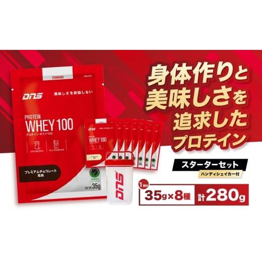 ふるさと納税 加工品等 栃木県 真岡市 DNS プロテインホエイ 100 スターターセット ハンディ シェイカー 付き | プロテイン ホエイプロテイン チョコレート バ…