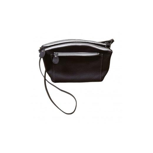 ふるさと納税 カバン 滋賀県 甲賀市 革・ダブルポシェット ラージ[チョコ] チョコ