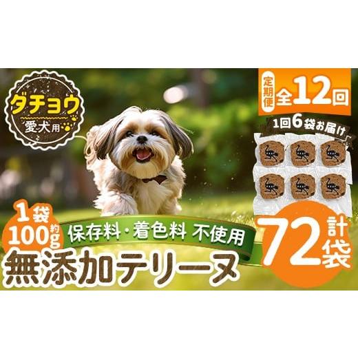 ふるさと納税 肉 鹿児島県 姶良市 a1059-F 12回定期便 保存料・着色料 不使用 愛犬用無添加ダチョウテリーヌ6袋×12回(1袋約100g・合計約7.2kg) Nフードサービ…
