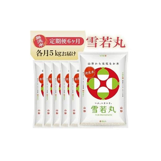 ふるさと納税 米 山形県 遊佐町 定期便 無洗米雪若丸 5kg×6ヶ月連続 計30kg(3月〜8月) 令和8年3月〜令和8年8月発送