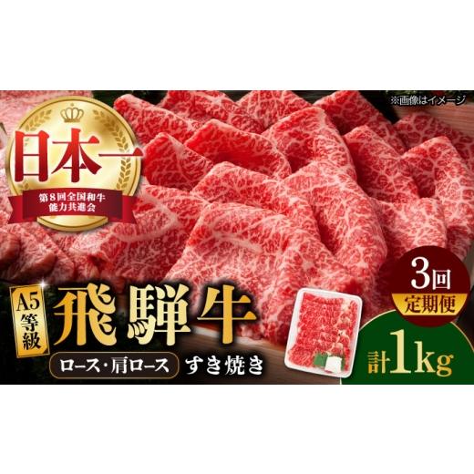 ふるさと納税 牛肉 すき焼き 岐阜県 多治見市 3回定期便 飛騨牛 すき焼き用 A5等級 ロース / 肩ロース 1kg 和牛 ブランド牛 国産 牛肉 多治見市 / 渡辺精肉…