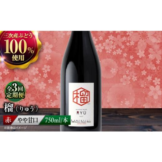 ふるさと納税 ワイン 赤ワイン 広島県 三次市 全3回定期便 赤ワイン 榴 ~りゅう~ RYU 750ml×1本 赤 ワイン ギフト 三次産 ぶどう 葡萄 ブドウ ワインセット …