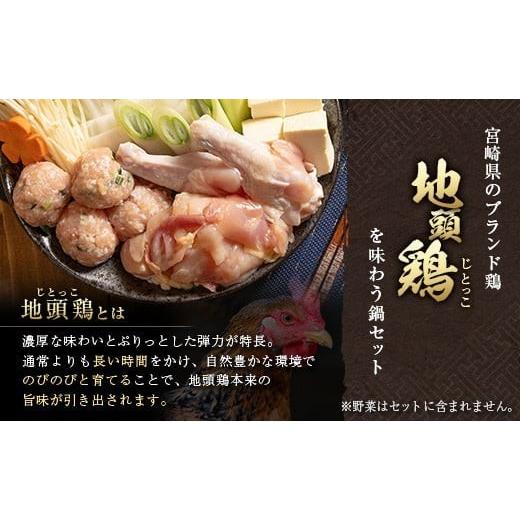 ふるさと納税 鍋セット 宮崎県 - みやざき地頭鶏（じとっこ）鍋セット（4〜5人前）具入り 鶏鍋 鶏だし スープ付き 冷凍 鶏肉 宮崎県_2