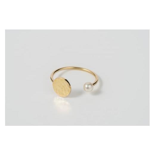 ふるさと納税 アクセサリー リング 岩手県 一関市 K18 コインリング 鏡面仕上げ パール付き sese urban mining jewelry 指輪 ジュエリー アクセサリー ゴール…