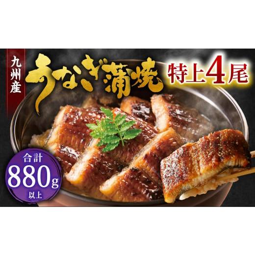 ふるさと納税 うなぎ 福岡県 北九州市 九州産 うなぎ 蒲焼 特上4尾 計880g以上 (1尾あたり220〜235g) 2026年3月発送 2026年3月発送