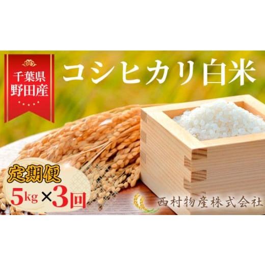 ふるさと納税 米 コシヒカリ 千葉県 野田市 No.365 3カ月連続定期便 野田産コシヒカリ白米5kg×3回 / 定期 こしひかり ご飯 ガツンと強いお米の香り 旨み 5kg…