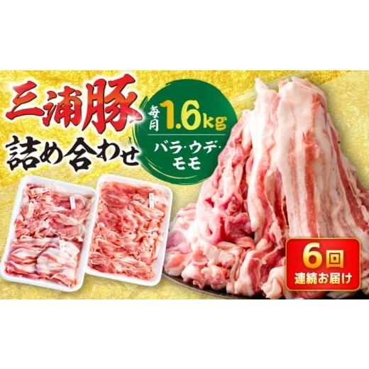 ふるさと納税 豚肉 バラ 岐阜県 恵那市 6回定期便 特盛三浦豚 1.6kg 豚肉セット / バラ ウデ モモ 国産 ポーク 大容量 / 恵那市 / あづま精肉店 AUDL007 6…