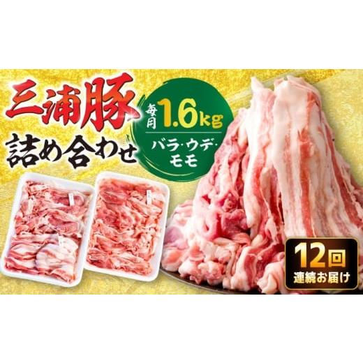 ふるさと納税 豚肉 バラ 岐阜県 恵那市 12回定期便 特盛三浦豚 1.6kg 豚肉セット / バラ ウデ モモ 国産 ポーク 大容量 / 恵那市 / あづま精肉店 AUDL008 …