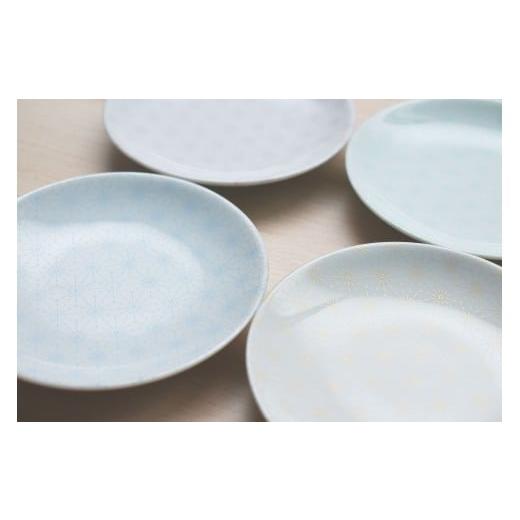 ふるさと納税 食器・グラス 小皿 佐賀県 有田町 有田焼 かわいい色の麻の葉小皿 4枚セット まるぶん くすみカラー 食器 取皿 うつわ ギフト 小皿 かわいい A22…の画像