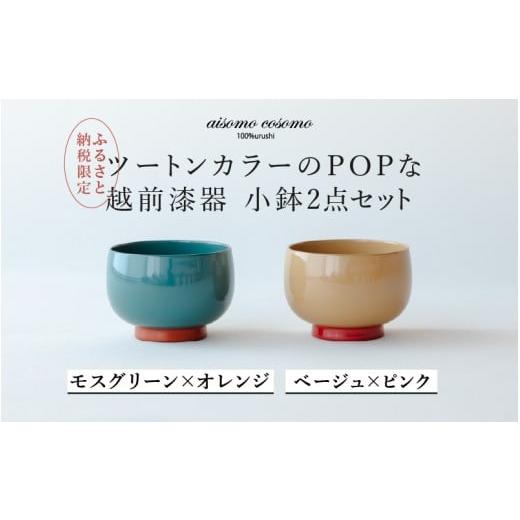 ふるさと納税 陶磁器・漆器・ガラス 福井県 鯖江市 ふるさと納税限定 選べるセット aisomo cosomo モスグリーン×オレンジ / ベージュ×ピンク 小鉢2点セッ…