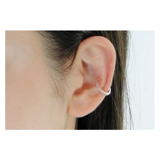 ふるさと納税 アクセサリー ピアス 山梨県 昭和町 K10PG 0.1ct ダイヤモンド イヤーカフ 片耳用 EmP0024-10P SWCJ004-pgの画像