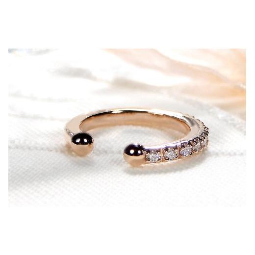 ふるさと納税 アクセサリー ピアス 山梨県 昭和町 K10PG 0.1ct ダイヤモンド イヤーカフ 片耳用 EmP0024-10P SWCJ004-pgの画像