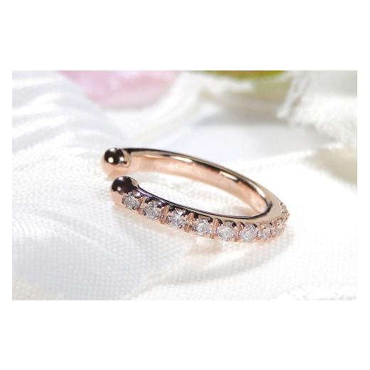 ふるさと納税 アクセサリー ピアス 山梨県 昭和町 K10PG 0.1ct ダイヤモンド イヤーカフ 片耳用 EmP0024-10P SWCJ004-pgの画像