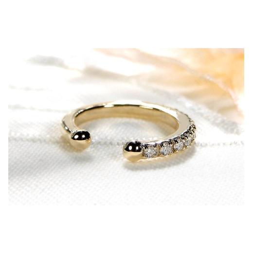 ふるさと納税 アクセサリー ピアス 山梨県 昭和町 K10YG 0.1ct ダイヤモンド イヤーカフ 片耳用 EmP0023-10Y SWCJ004-ygの画像