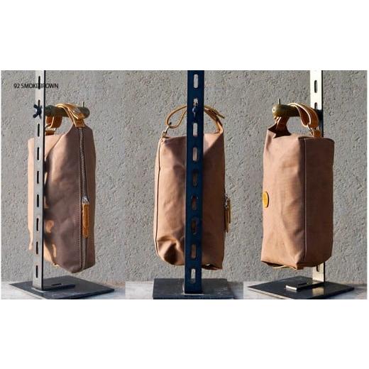 ふるさと納税 カバン 大阪府 東大阪市 木の庄帆布 BOX POUCH ボックスポーチ k-khg-bxp01t(C/#92 SMOKEBROWN / スモークブラウン) C/#92 SMOKEBROWN …