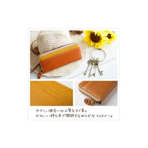ふるさと納税 財布 奈良県 奈良市 『 本革 osampoラウンド財布』 オレンジ／イエロー 1つ 日本製 本革 財布 長財布 レザー ヌメ革 おしゃれ シンプル レディー…_2