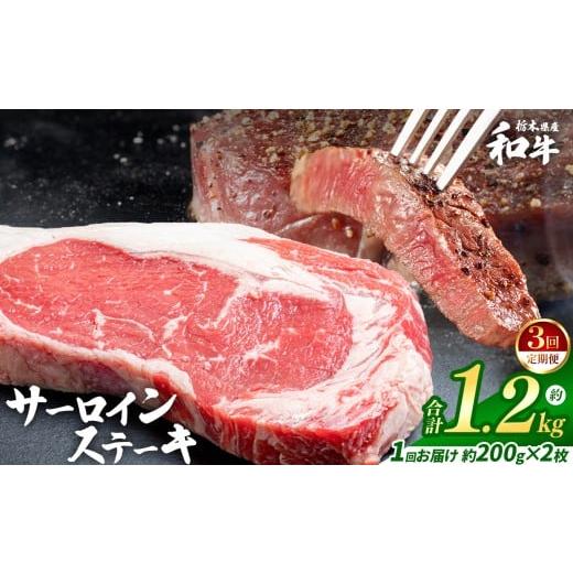 ふるさと納税 牛肉 サーロイン 栃木県 真岡市 定期便3回 栃木県産和牛 サーロインステーキ 約200gx2枚 | 定期便 牛肉 和牛 ステーキ サーロイン ステーキ ス…