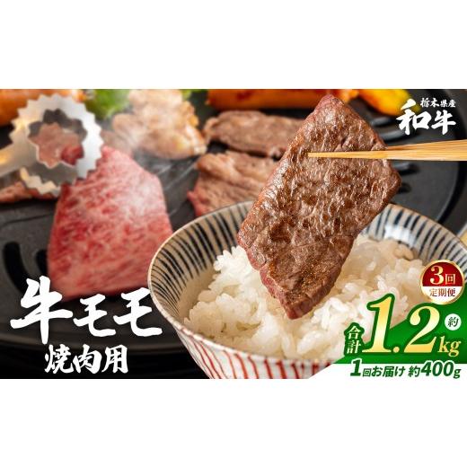 ふるさと納税 牛肉 モモ 栃木県 真岡市 定期便3回 栃木県産和牛 モモ焼き肉 約400g | 定期便 牛肉 和牛 焼き肉 やきにく 焼肉 焼肉用 モモ肉 もも肉 モモ も…