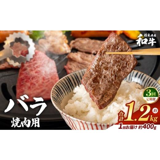 ふるさと納税 牛肉 バラ(カルビ) 栃木県 真岡市 定期便3回 栃木県産和牛 バラ焼き肉 約400g | 定期便 牛肉 和牛 焼き肉 やきにく 焼肉 焼肉用 バラ肉 ばら肉 …