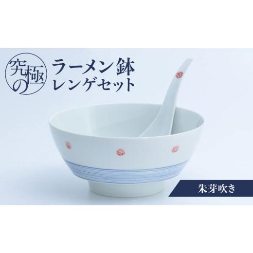 ふるさと納税 陶磁器・漆器・ガラス 佐賀県 - 有田焼 究極のラーメン鉢レンゲセット 朱芽吹き/ 食器 / 佐賀県 / 株式会社まるぶん 41A