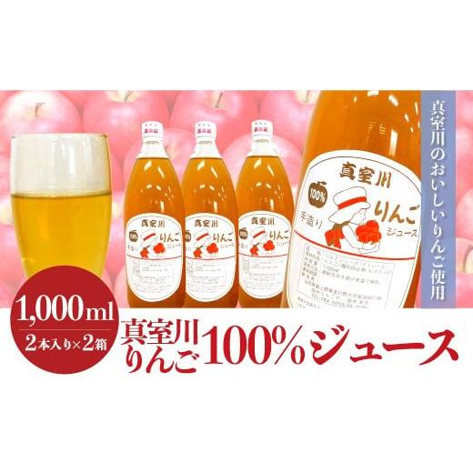 ふるさと納税 果汁飲料 りんご 山形県 真室川町 真室川のおいしいりんご使用 真室川りんご100%ジュース 2本入×2箱