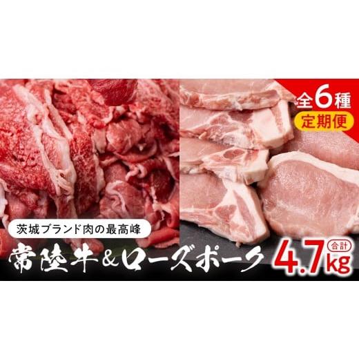 ふるさと納税 豚肉 ロース 茨城県 筑西市 茨城ブランド肉の最高峰 ローズポーク & 常陸牛 贅沢 定期便 ( 全6種 ) ブランド豚 銘柄豚 豚肉 豚 肉 お肉 にく …