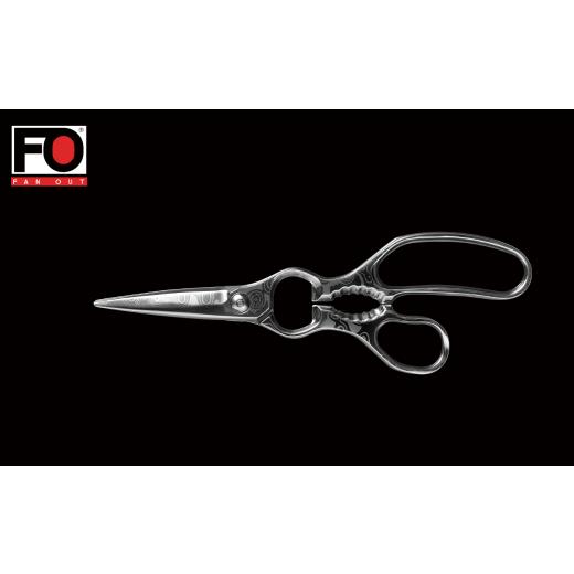 ふるさと納税 雑貨・日用品 新潟県 三条市 FAN OUT ダマスカスキッチンばさみ/オリジナルハンドル 右利き用 キッチン鋏 はさみ 三条市