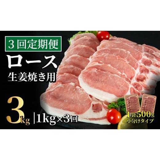 ふるさと納税 豚肉 ロース 長崎県 佐世保市 B606[定期便]長崎県産豚 ロース生姜焼き用 計1kg (500g×2) 3回お届け