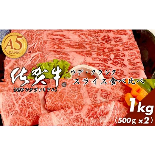 ふるさと納税 牛肉 すき焼き 佐賀県 佐賀市 佐賀牛(プレミアム)スライス 食べ比べ 1kg ウデ クラシタ すき焼き しゃぶしゃぶ:B430-007