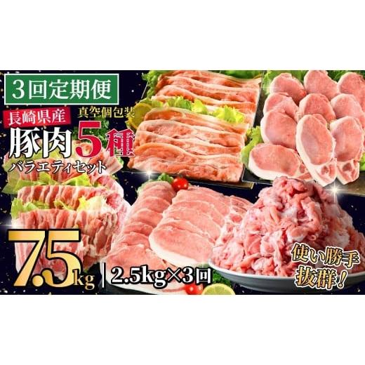 ふるさと納税 豚肉 セット 長崎県 佐世保市 B618 [定期便]長崎県産豚 バラエティ 5点セット 総計2.5kg 3回お届け