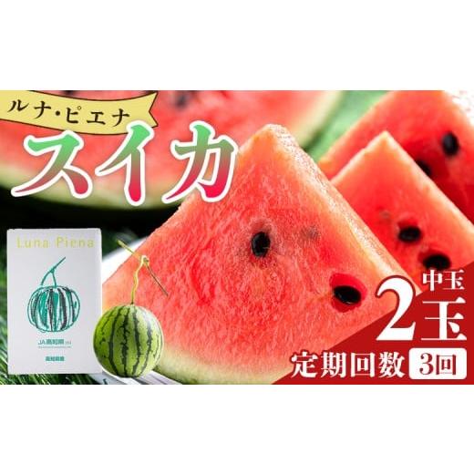 ふるさと納税 スイカ 高知県 香南市 スイカ 定期便 3回定期便 ルナ・ピエナスイカ(中玉) 2玉 - 「今夜はナゾトレ」に取り上げられました 定期便 すいか ブラン…
